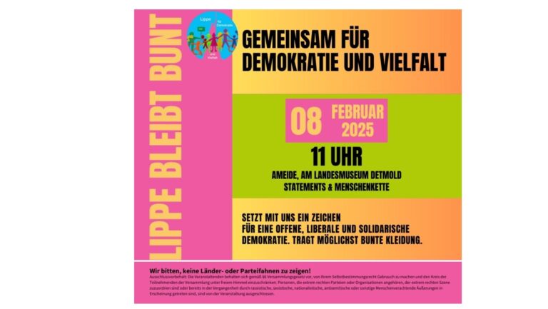 Lippe bleibt bunt – Menschenkette für Demokratie