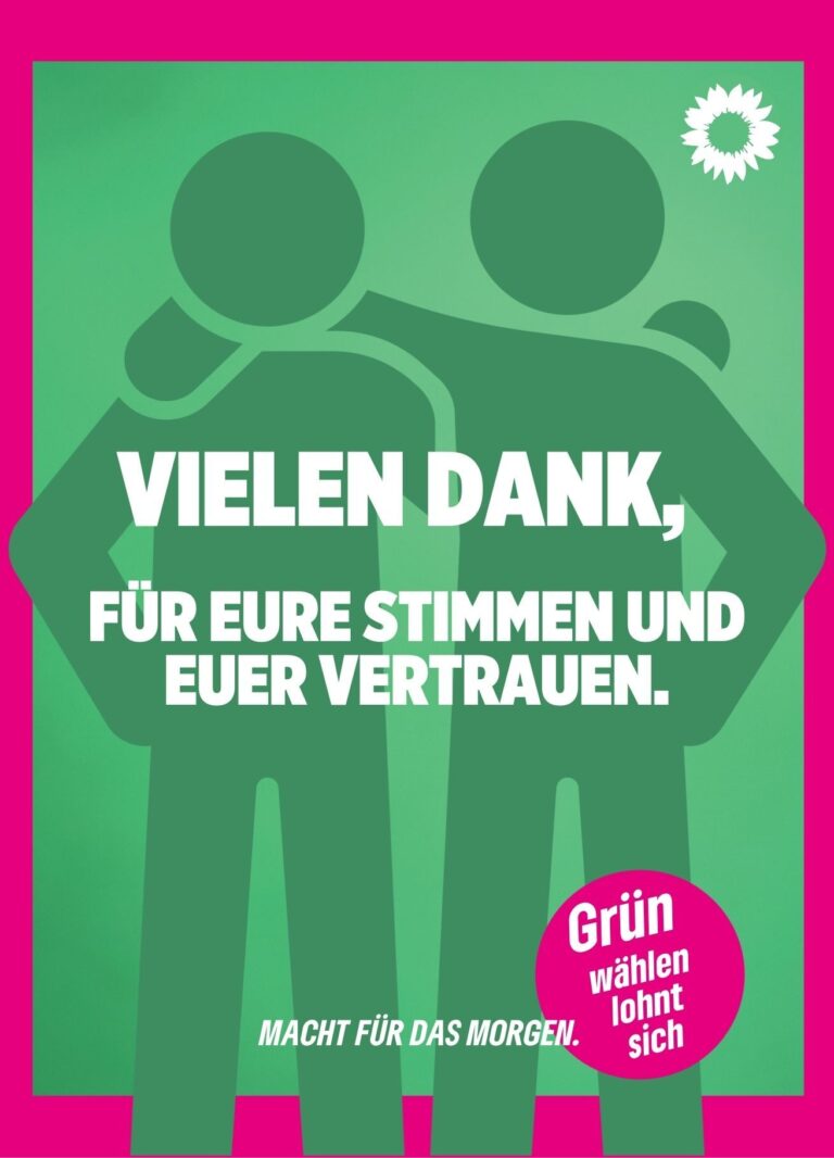 Vielen Dank für eure Stimmen und euer Vertrauen.