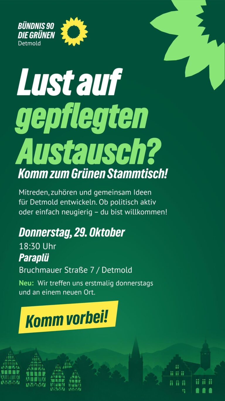 Grüner Stammtisch im Oktober an neuem Ort